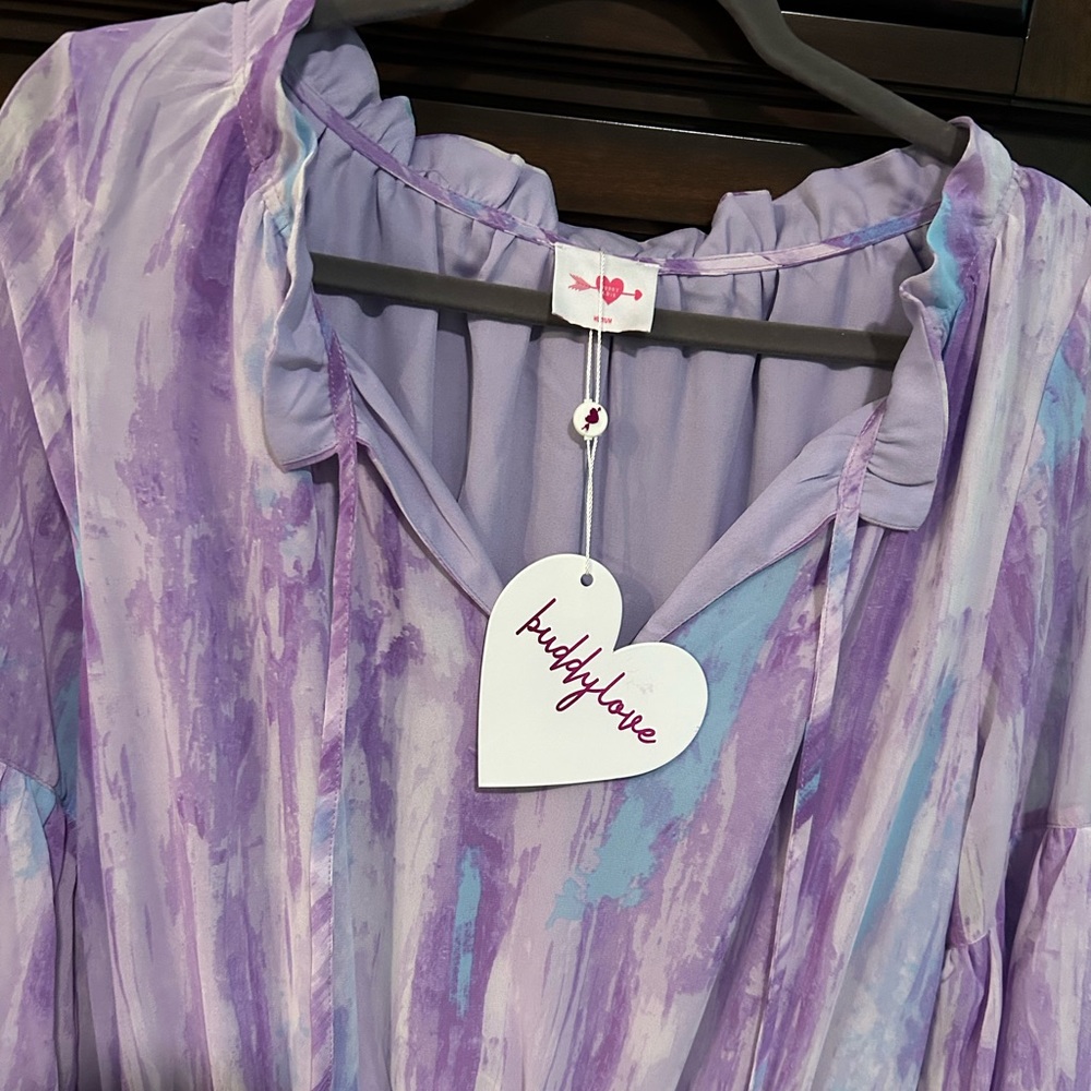 BuddyLove Zozo Shine Bright Elastic Waist Mini Dress Size M - Picture 4 of 7